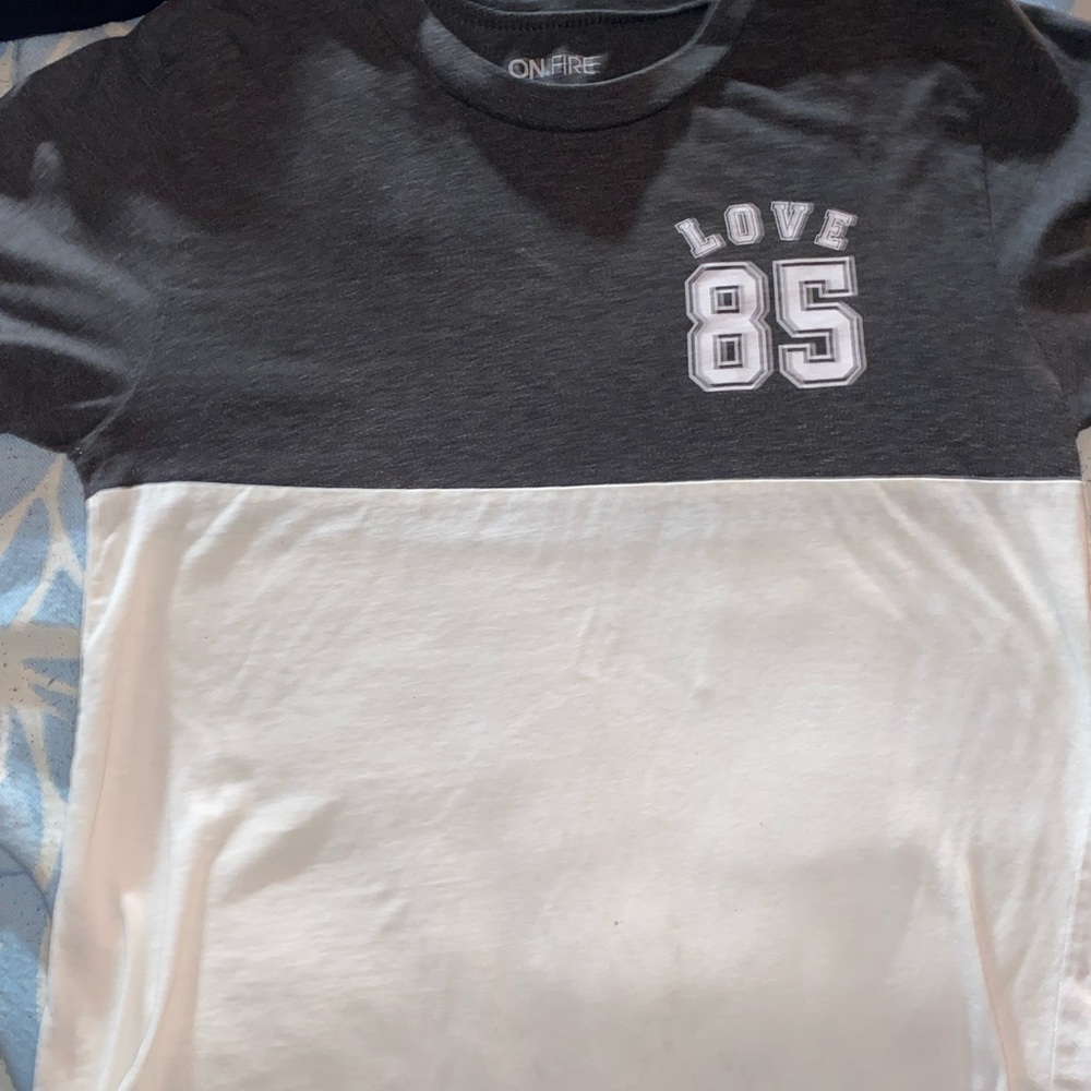 Gray and white shirt
